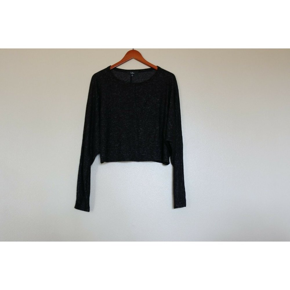 Womens LuLus Black Crop Sweater NWT Size Small